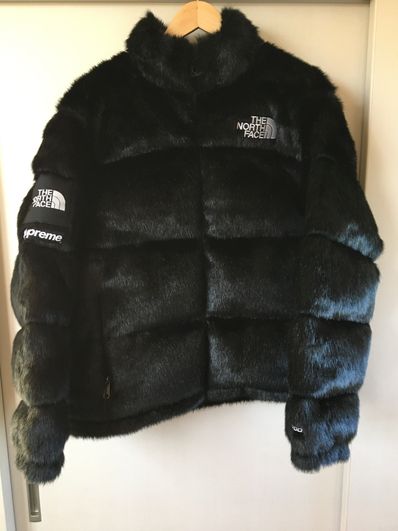 Supreme x The North Face Faux Fur Nuptse Jacket "Black"