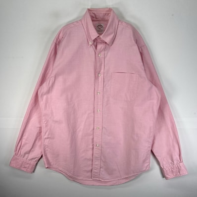 古着 ブルックスブラザーズ Brooks Brothers 長袖シャツ ボタンダウン USA製 M ピンク系 無地 メンズ