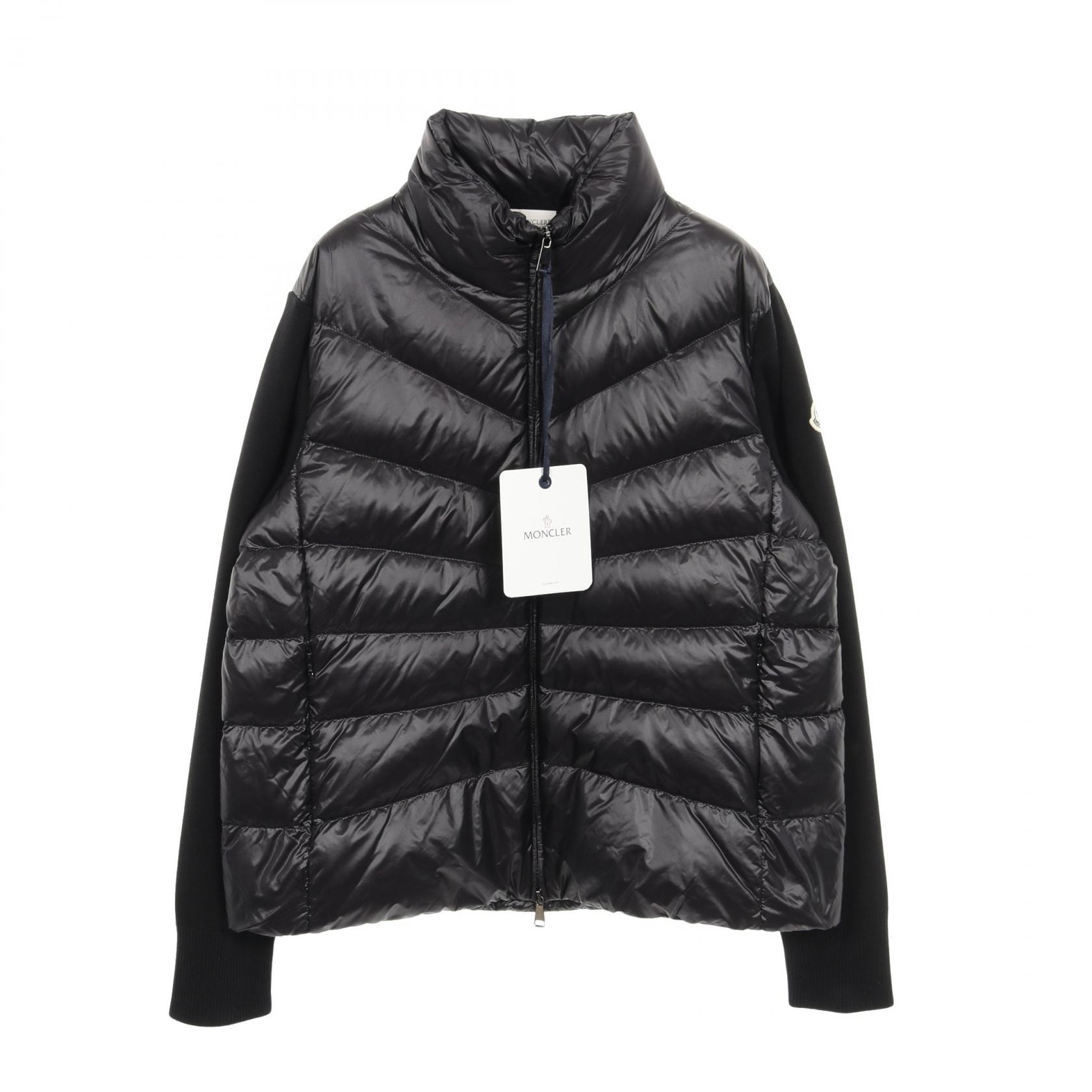モンクレール MONCLER カーディガン ダウンジャケット 衣料品 アウター ナイロン ウール レディース ブラック系 9B00024M1131999L 【新品】