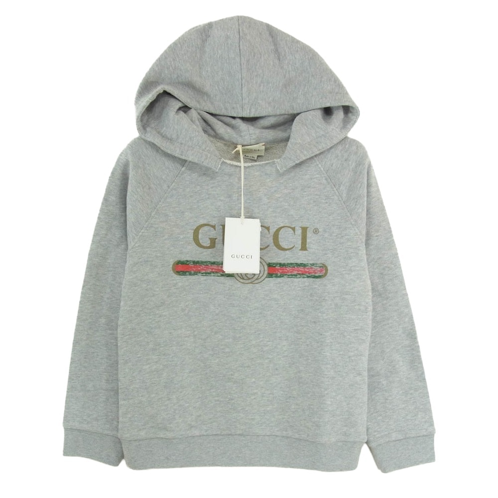 GUCCI グッチ 532484 X9O39 キッズ チルドレンズ ヴィンテージロゴ スウェット シャツ パーカー グレー系 8【極上美品】【中古】