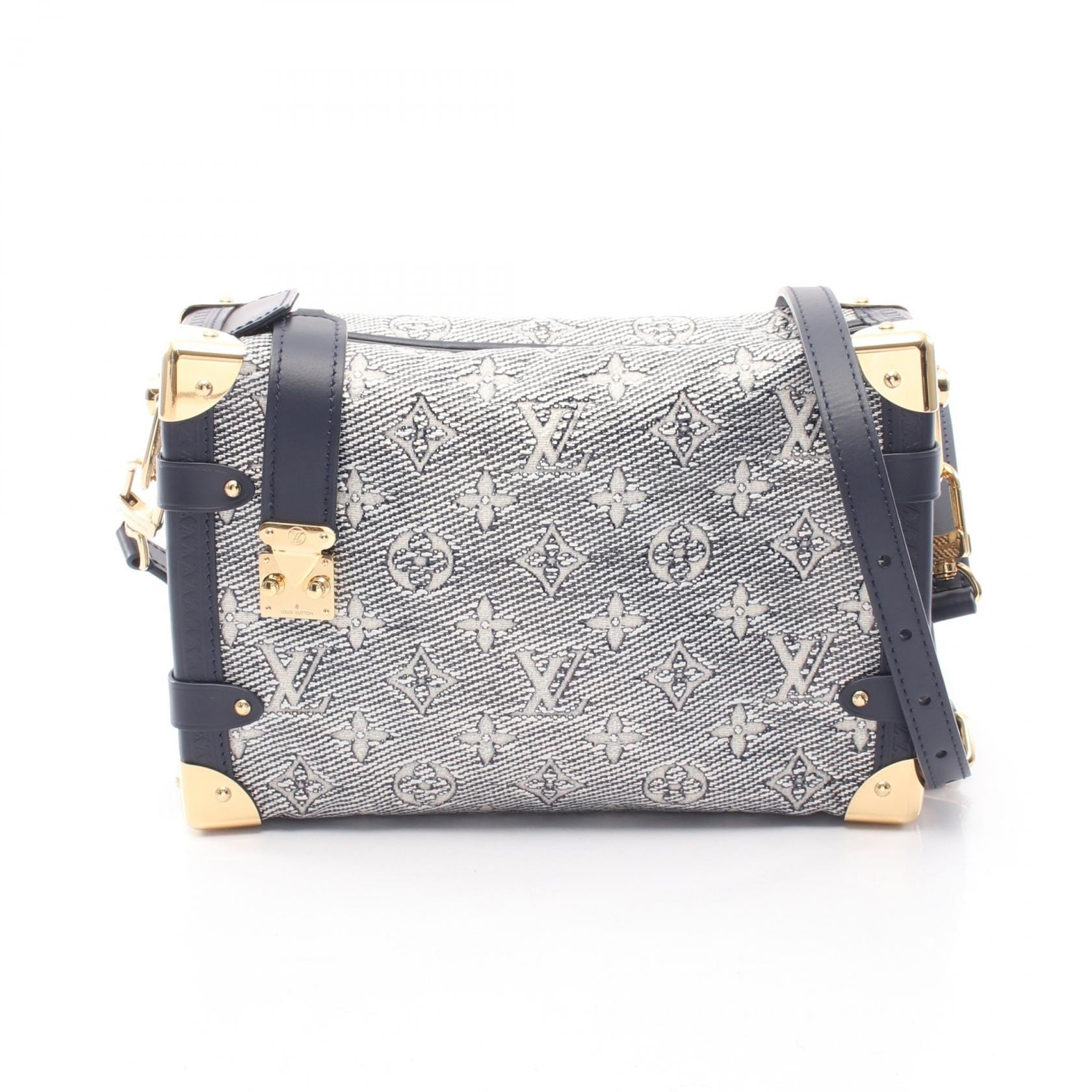 ルイ・ヴィトン LOUIS VUITTON サイドトランクMM ショルダーバッグ バッグ PVCコーティングキャンバス レザー モノ・ラミネーテッド・ジャガード レディース ネイビー系 / ホワイト系 M22944 【中古】
