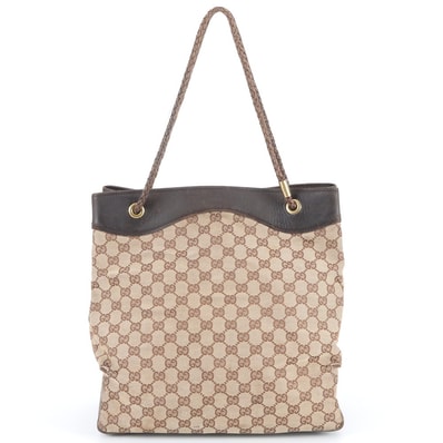 グッチ GGキャンバス 109141 トート バッグ レザー×キャンバス