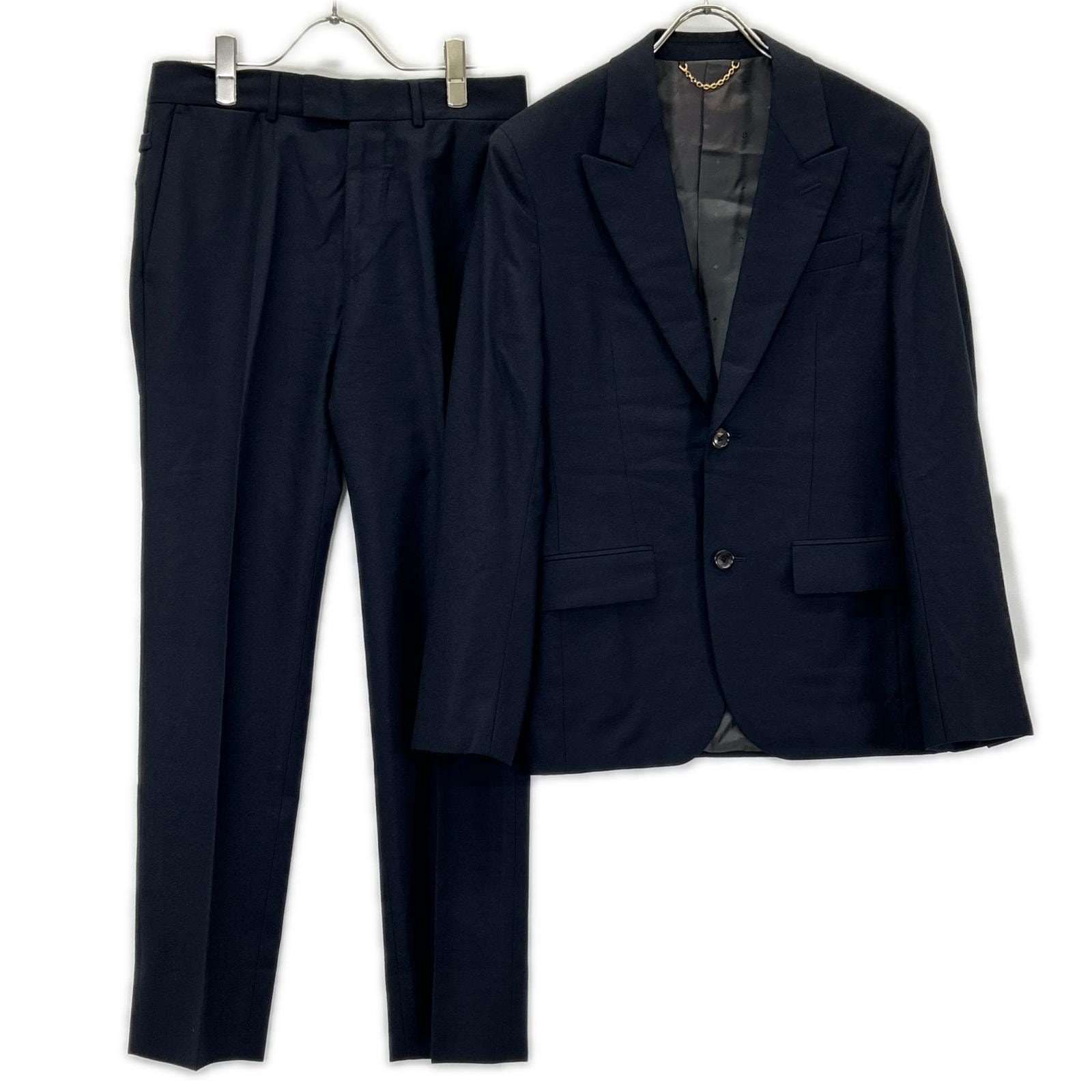 ルイヴィトン 15AW RM152F H8CA1EUWK ブラック ピークドラペル モノグラムライナー スーツセットアップ 44