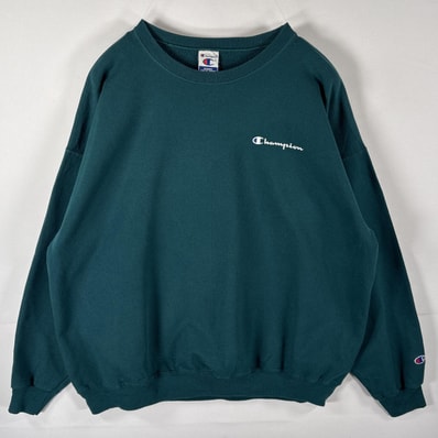 古着 90's~00's/90年代~00年代 チャンピオン Champion スウェット トレーナー ワンポイントロゴ 大きいサイズ 14041 グリーン系 メンズ