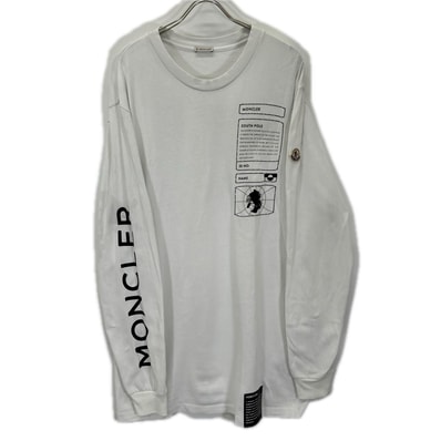 モンクレール 22年製 ホワイト SOUTH POLE L/STシャツ XXL