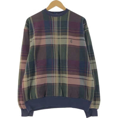 古着 90年代 ノーティカ NAUTICA チェック柄 ロゴスウェットシャツ トレーナー メンズL相当 ヴィンテージ/eaa536401