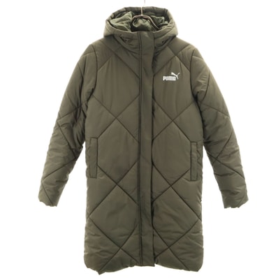 PUMA プーマ キルティング 中綿コート M カーキ系