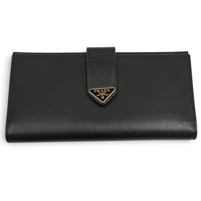 極美品 プラダ 長財布 ブラック レディース 1MV025