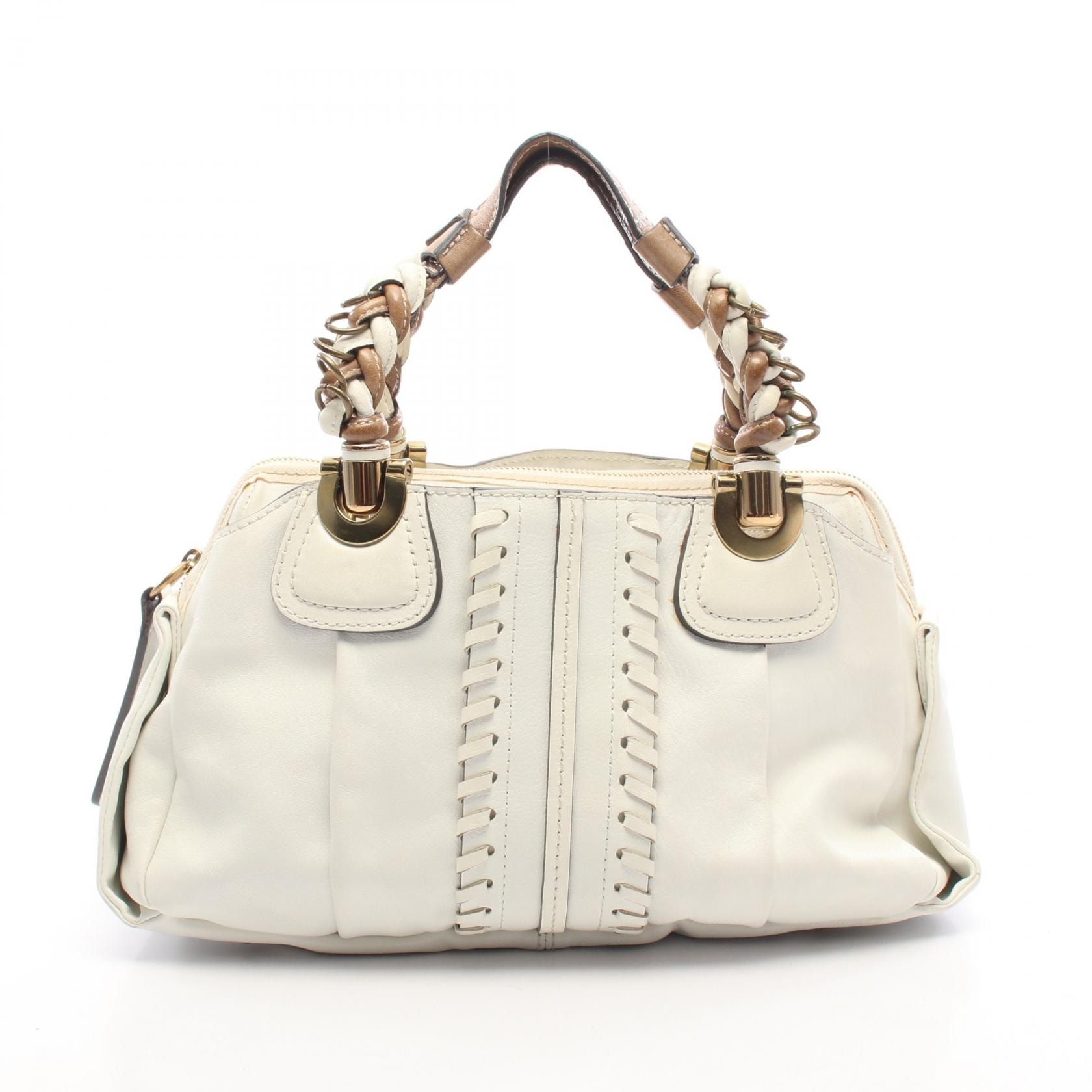 クロエ Chloe エロイーズ ハンドバッグ バッグ レザー レディース ホワイト系 / ベージュ系 【中古】