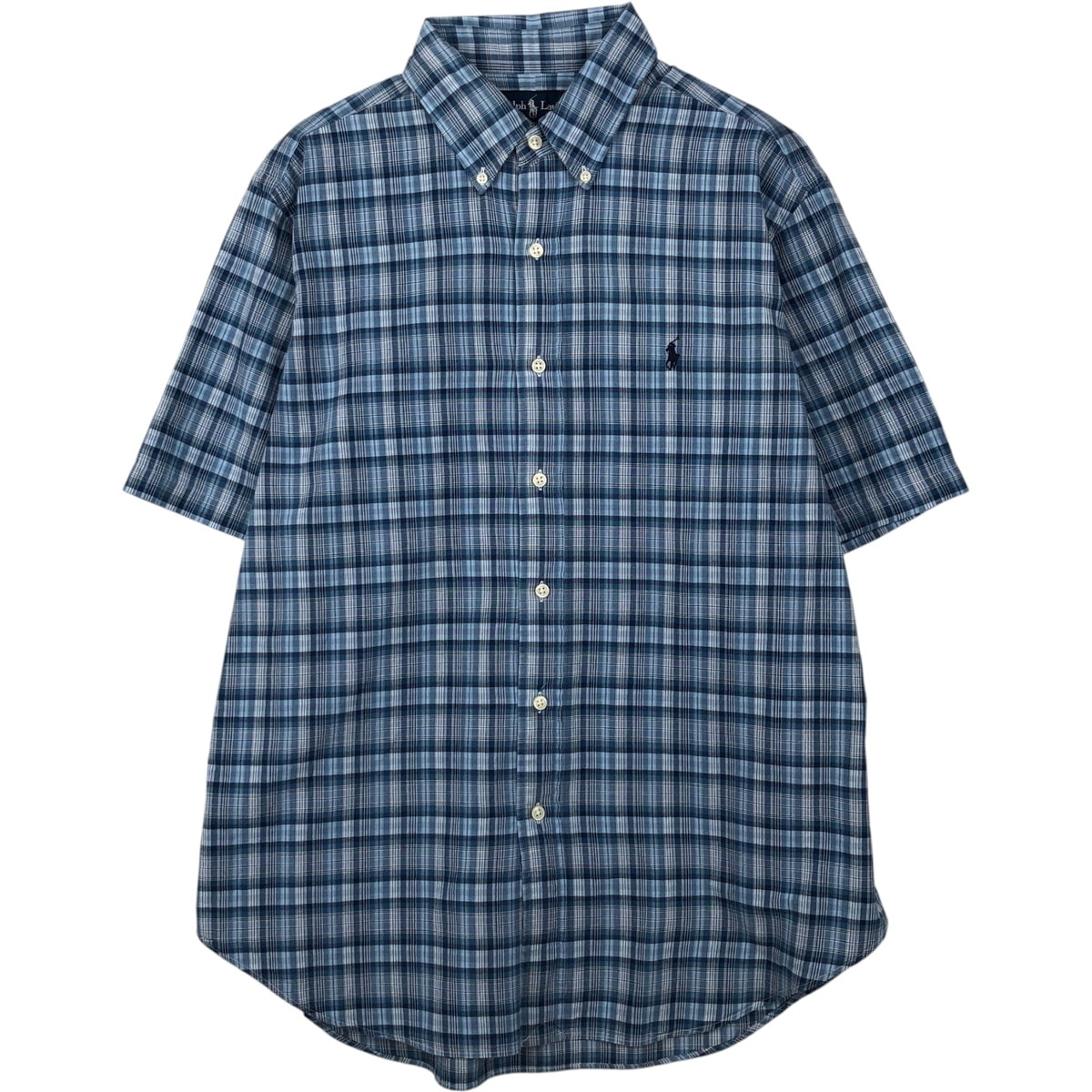 古着 ラルフローレン Ralph Lauren CLASSIC FIT 半袖 ボタンダウン チェックシャツ メンズL相当/eaa643922