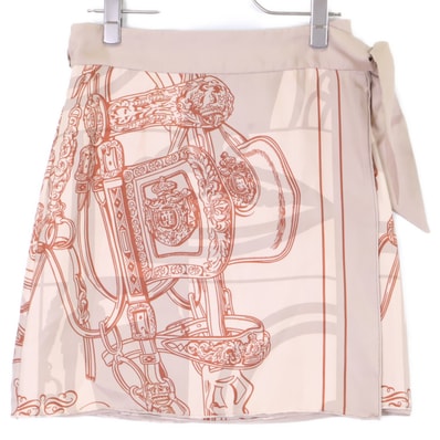 エルメス 【美品】総柄 シルク100% ミニ ラップ 34