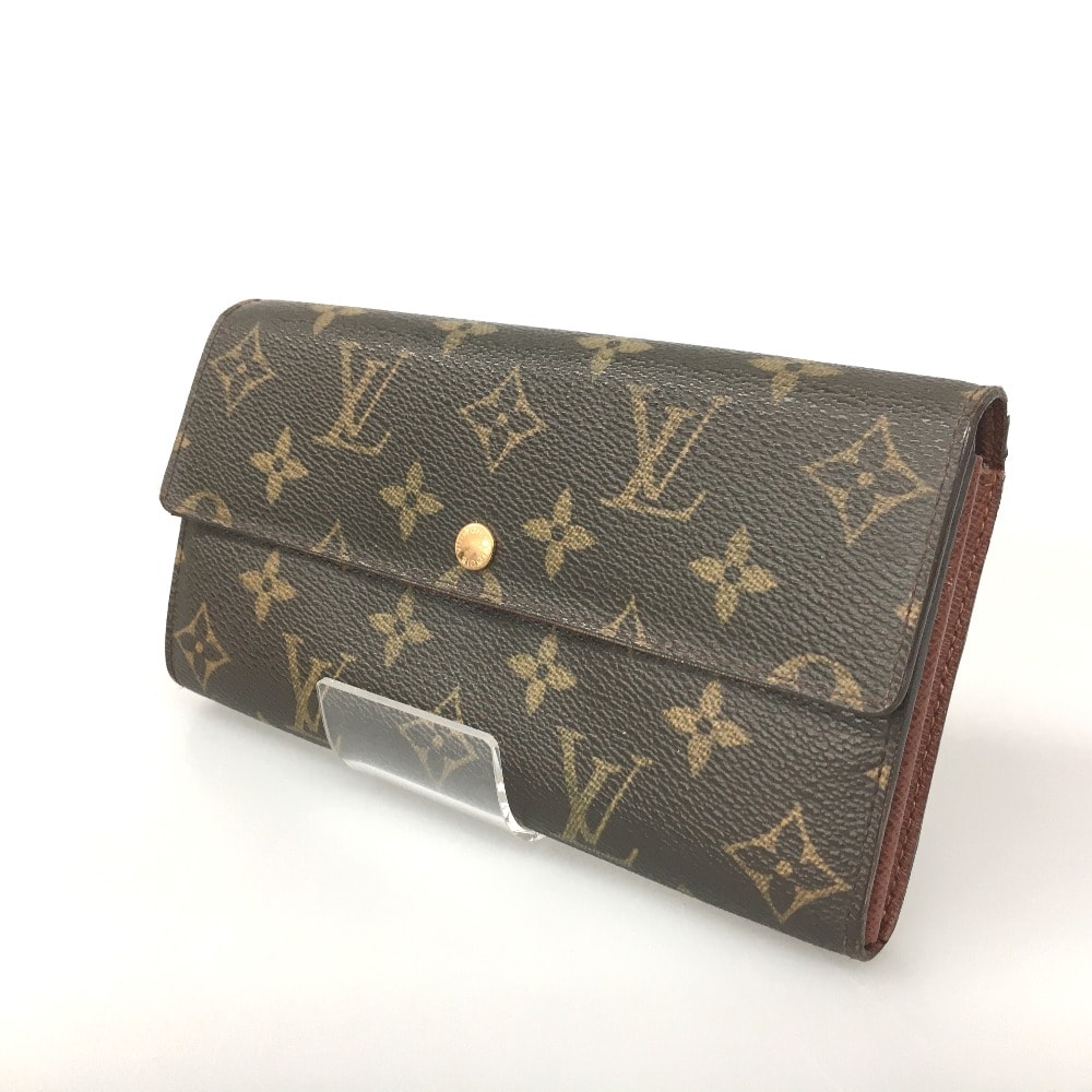 △△LOUIS VUITTON ルイヴィトン モノグラム ポシェットポルトモネクレディ 財布 ボタン破損 M61726 ブラウン