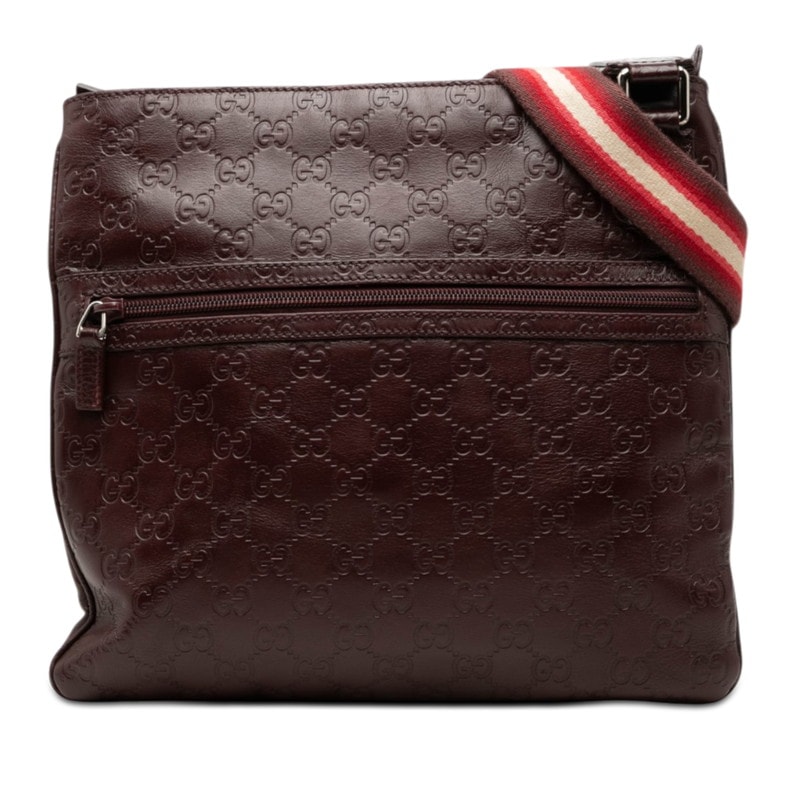 グッチ グッチシマ 斜め掛け ショルダーバッグ 264217 ダークブラウン系 レザー レディース GUCCI 【中古】