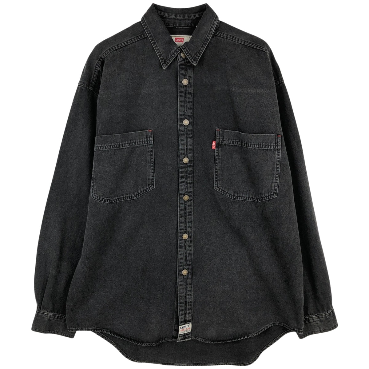 古着 リーバイス Levi's RED TAB 長袖 ブラックデニムシャツ メンズM相当/eaa646624