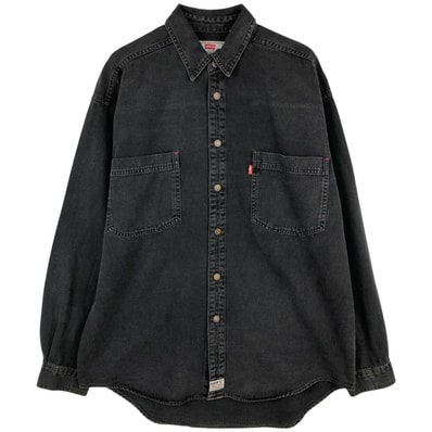 古着 リーバイス Levi's RED TAB 長袖 ブラックデニムシャツ メンズM相当/eaa646624