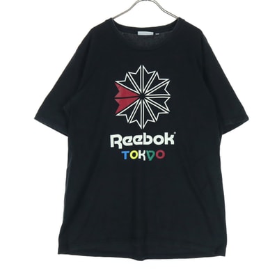 Reebok CLASSIC リーボッククラシック プリントロゴ 半袖 Tシャツ XO ブラック系