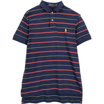 古着 ラルフローレン Ralph Lauren POLO RALPH LAUREN マルチボーダー 半袖 ボーダー ポロシャツ メンズM相当/eaa656505