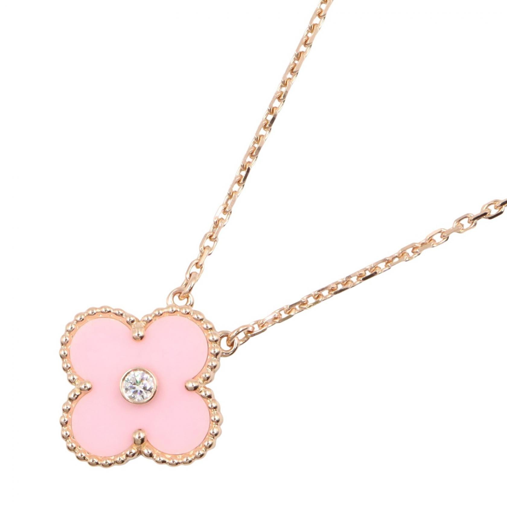 ヴァンクリーフ&アーペル Van Cleef & Arpels ヴィンテージアルハンブラ ピンクセーブル 1PD ネックレス ネックレス ジュエリー K18PG(ピンクゴールド) ダイヤモンド ピンクセーブル レディース ゴールド系 /