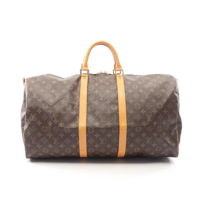 ルイ・ヴィトン LOUIS VUITTON キーポル バンドリエール55 モノグラム ボストンバッグ バッグ PVCコーティングキャンバス レザー メンズ レディース ブラウン系 M41414 【中古】