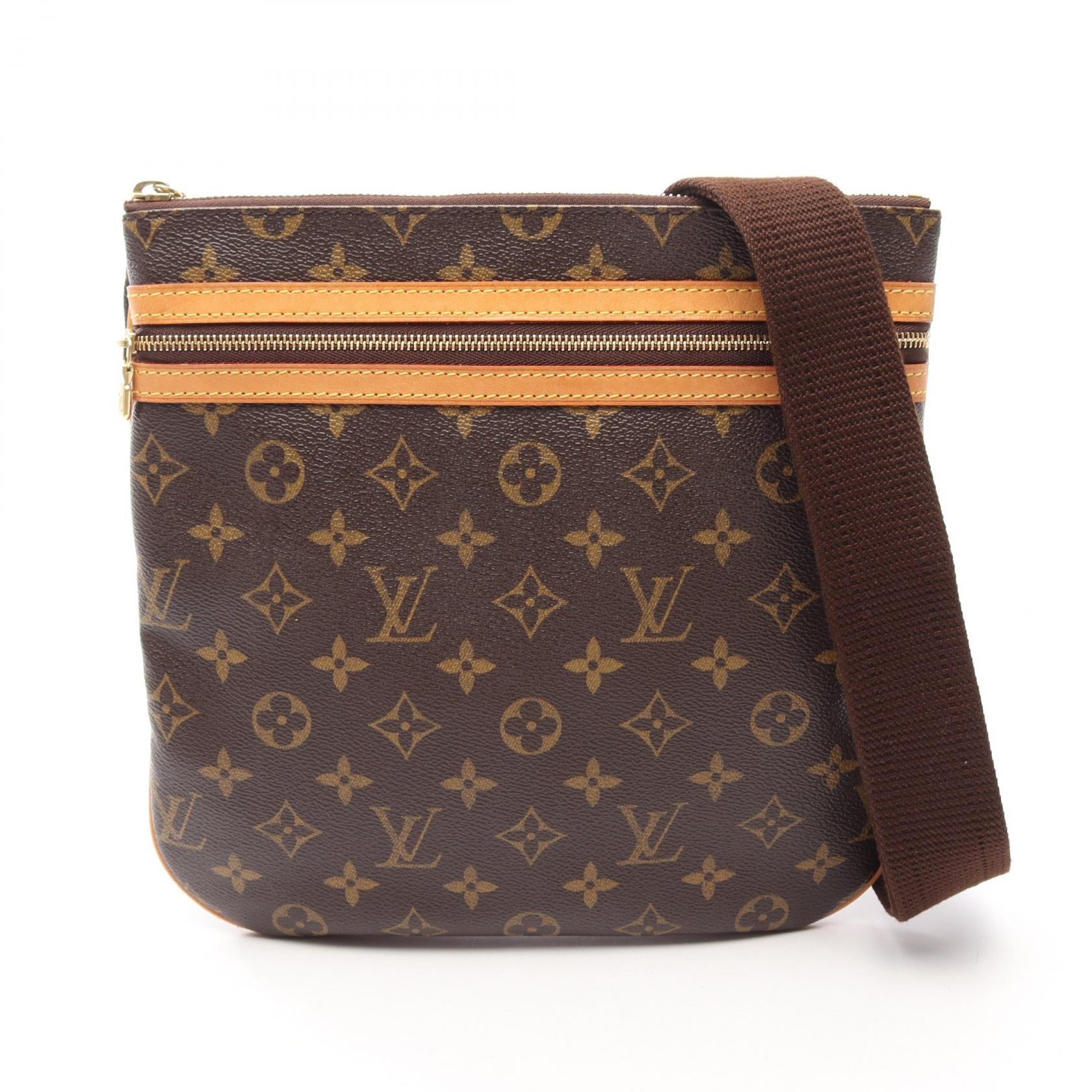 ルイ・ヴィトン LOUIS VUITTON ポシェットボスフォール ショルダーバッグ バッグ PVCコーティングキャンバス レザー モノグラム レディース ブラウン系 M40044 【中古】