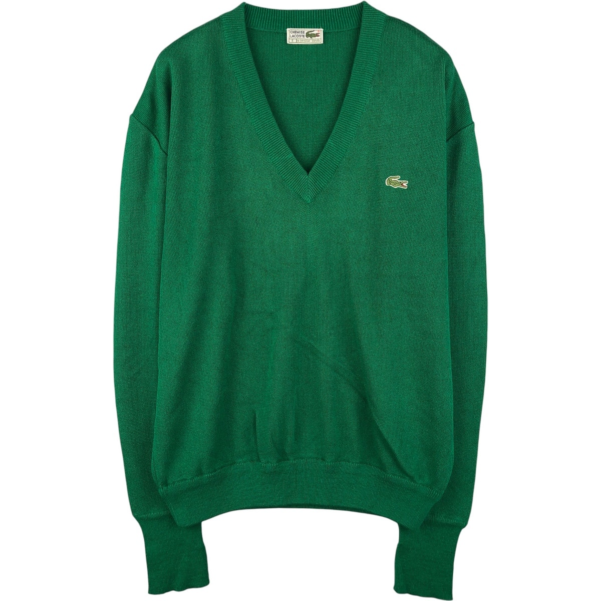 古着 80年代 ラコステ LACOSTE CHEMISE Vネック アクリルニットセーター メンズXL相当 ヴィンテージ/eaa466049