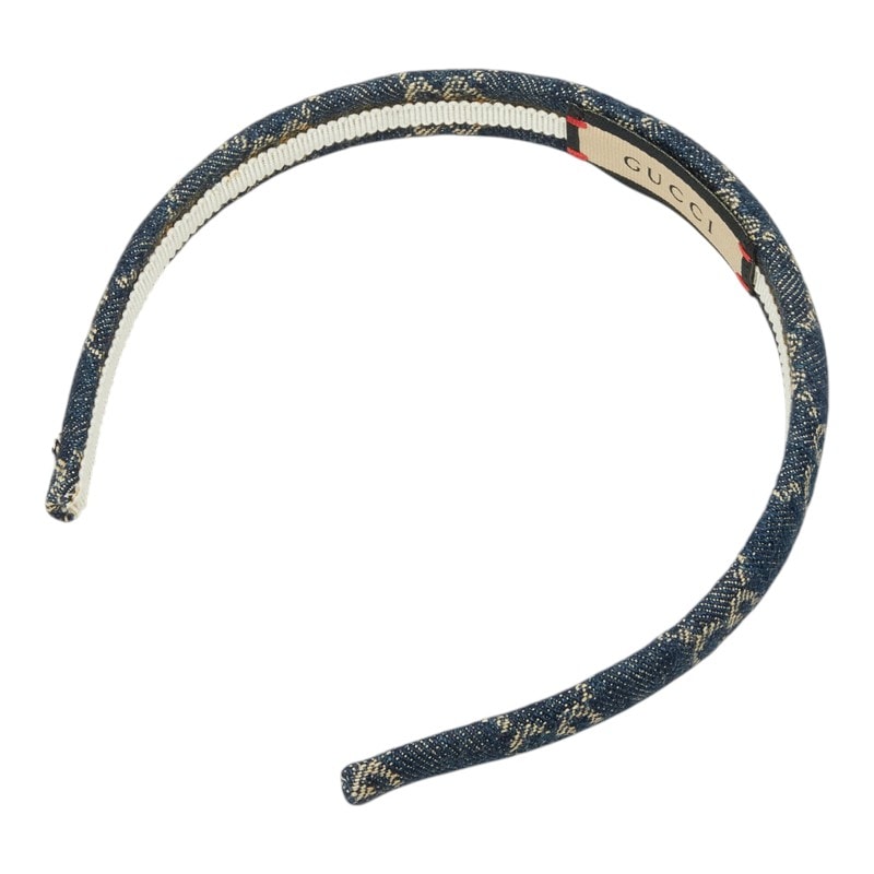 グッチ GGデニム カチューシャ ヘアアクセサリー 652853 インディゴブルー デニム レディース GUCCI 中古
