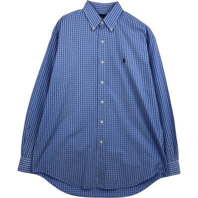 古着 ラルフローレン Ralph Lauren BLAKE 長袖 ボタンダウンチェックシャツ メンズM相当/eaa628764