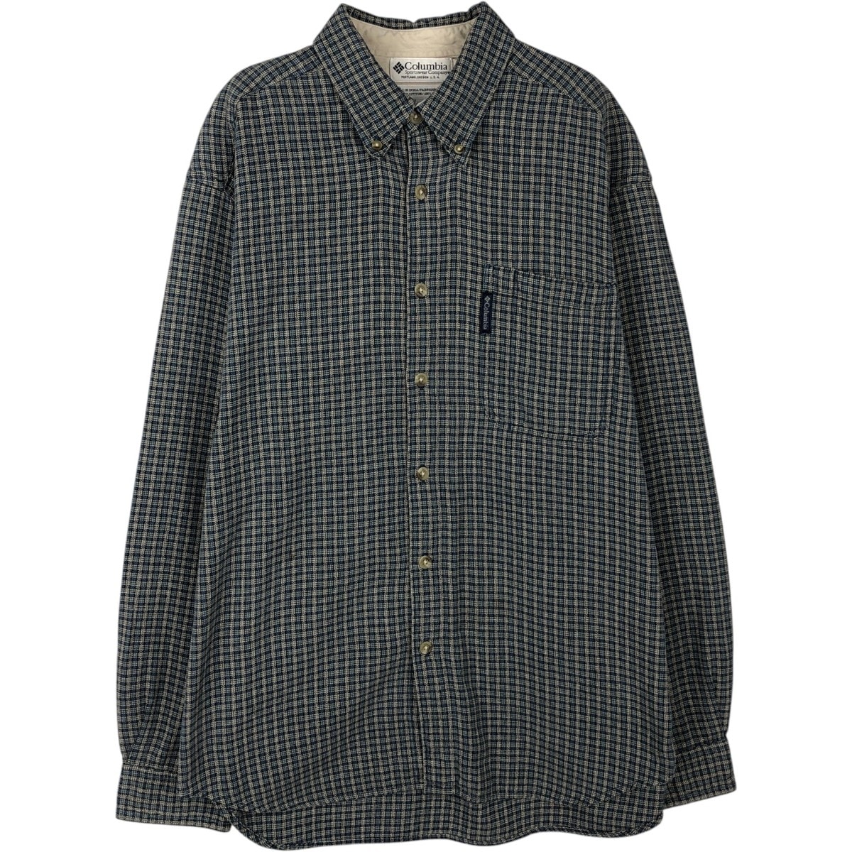 古着 90~00年代 コロンビア Columbia 長袖 ボタンダウンチェックシャツ メンズM相当/eaa646610