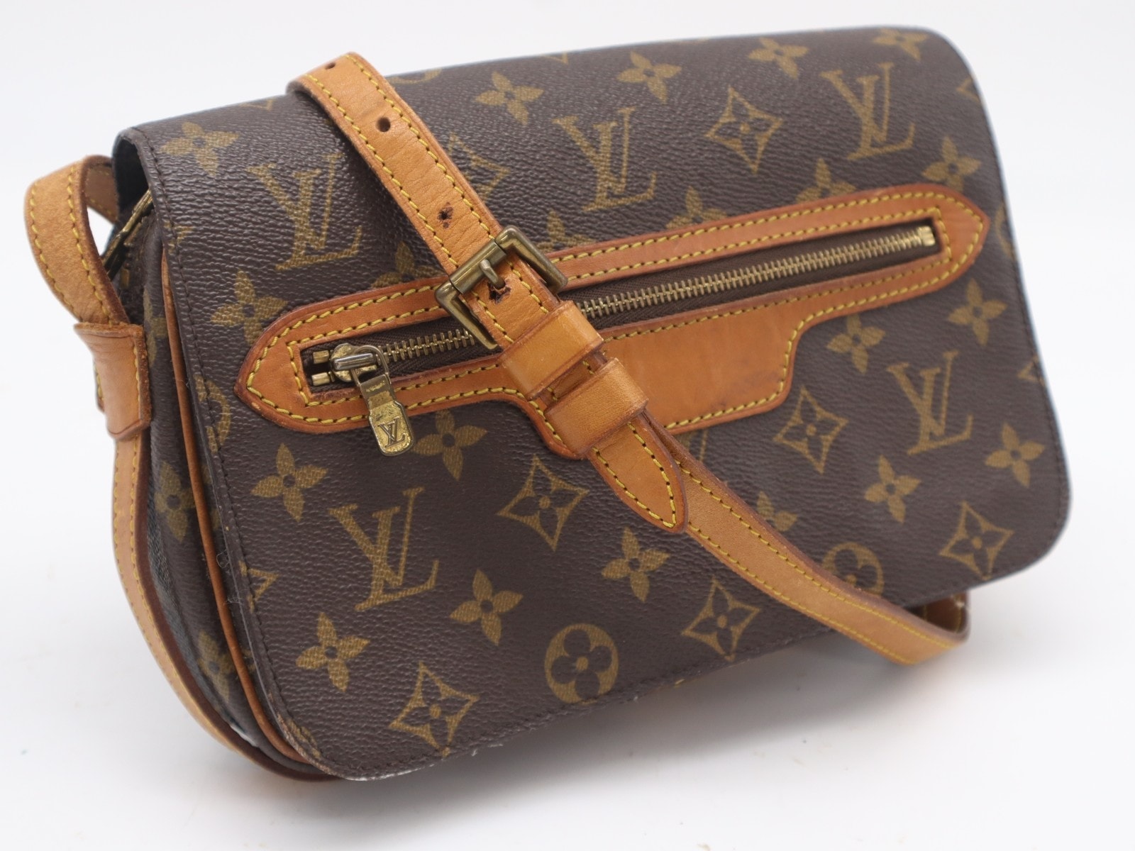 LOUIS VUITTON ルイ・ヴィトン モノグラム キャンバス サンジェルマン24 M51210 ショルダーバッグ ブラウン コーティングキャンバス レザー レディース
