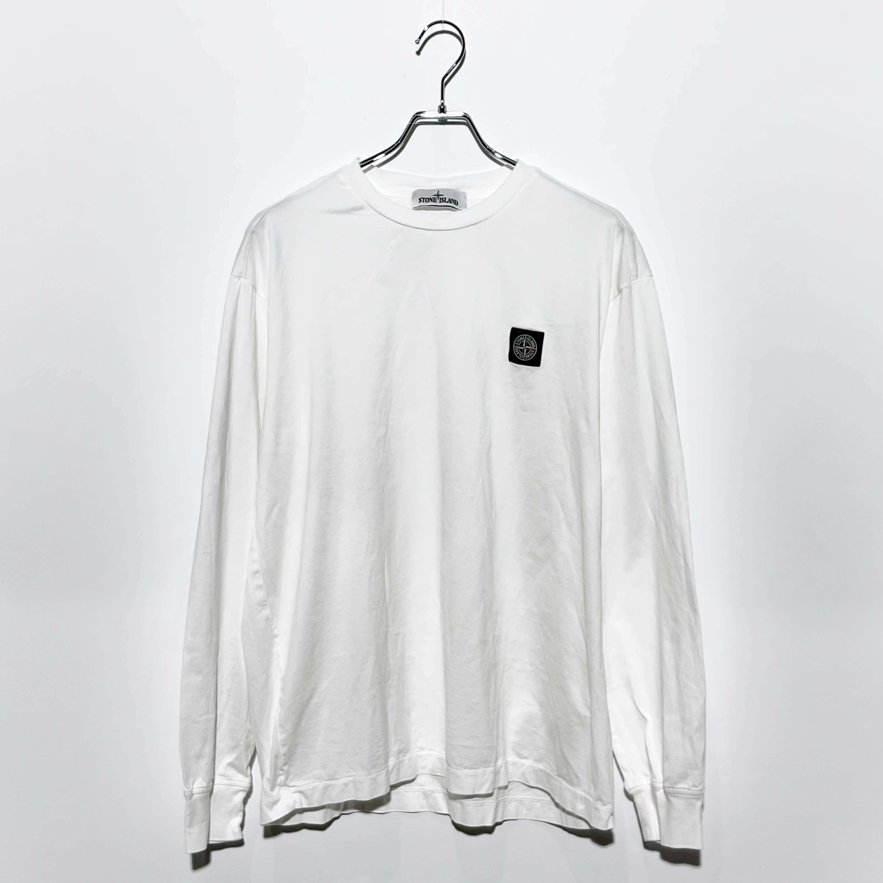 STONE ISLAND COMPASS LOGO L/S TEE White
