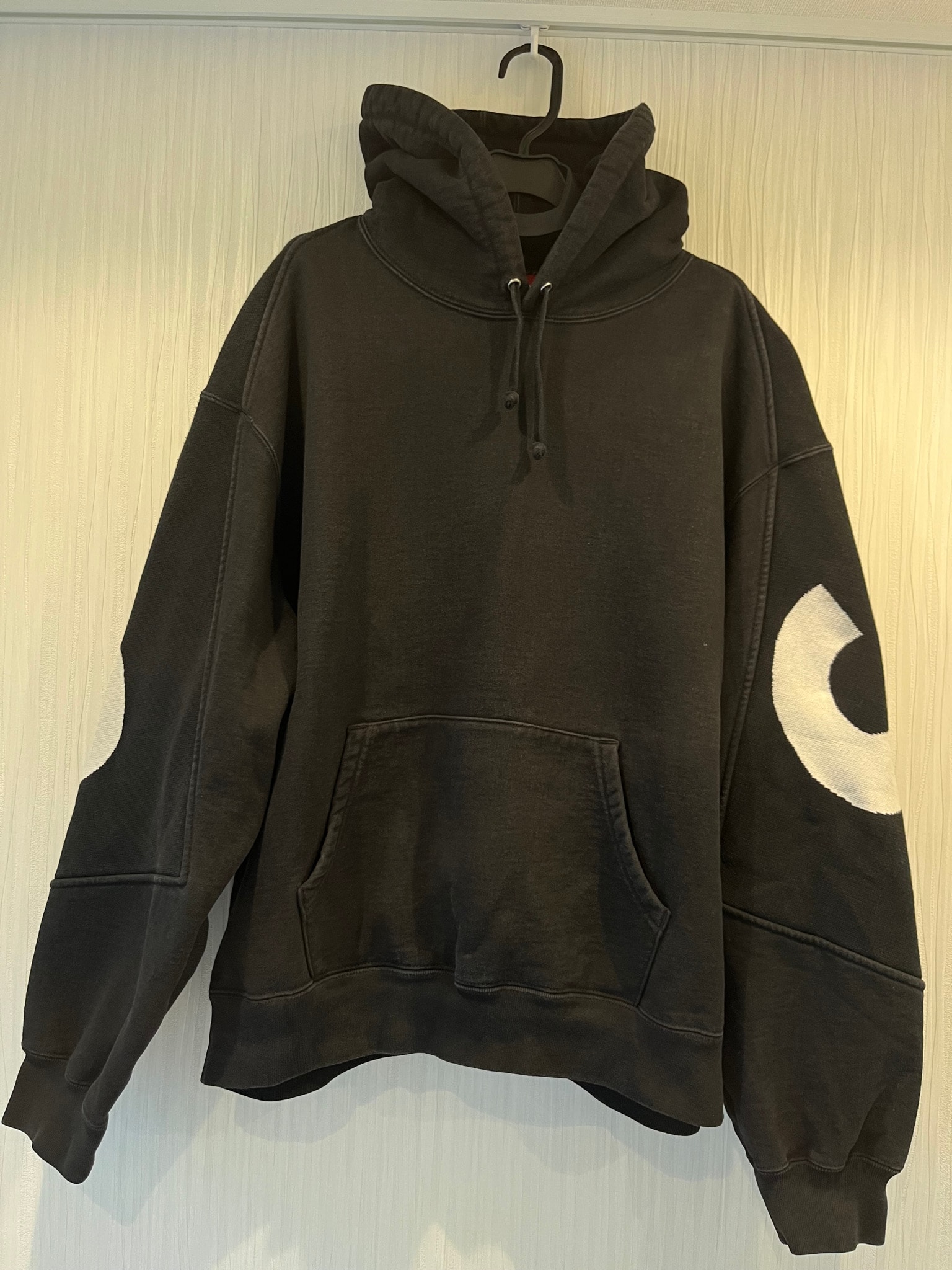 Supreme Big Logo Jacquard Hooded Sweatshirt "Black"