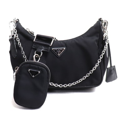 PRADA プラダ 2Wayショルダーバッグ ブラック 1BH204_R064_F0002 レディース【中古】