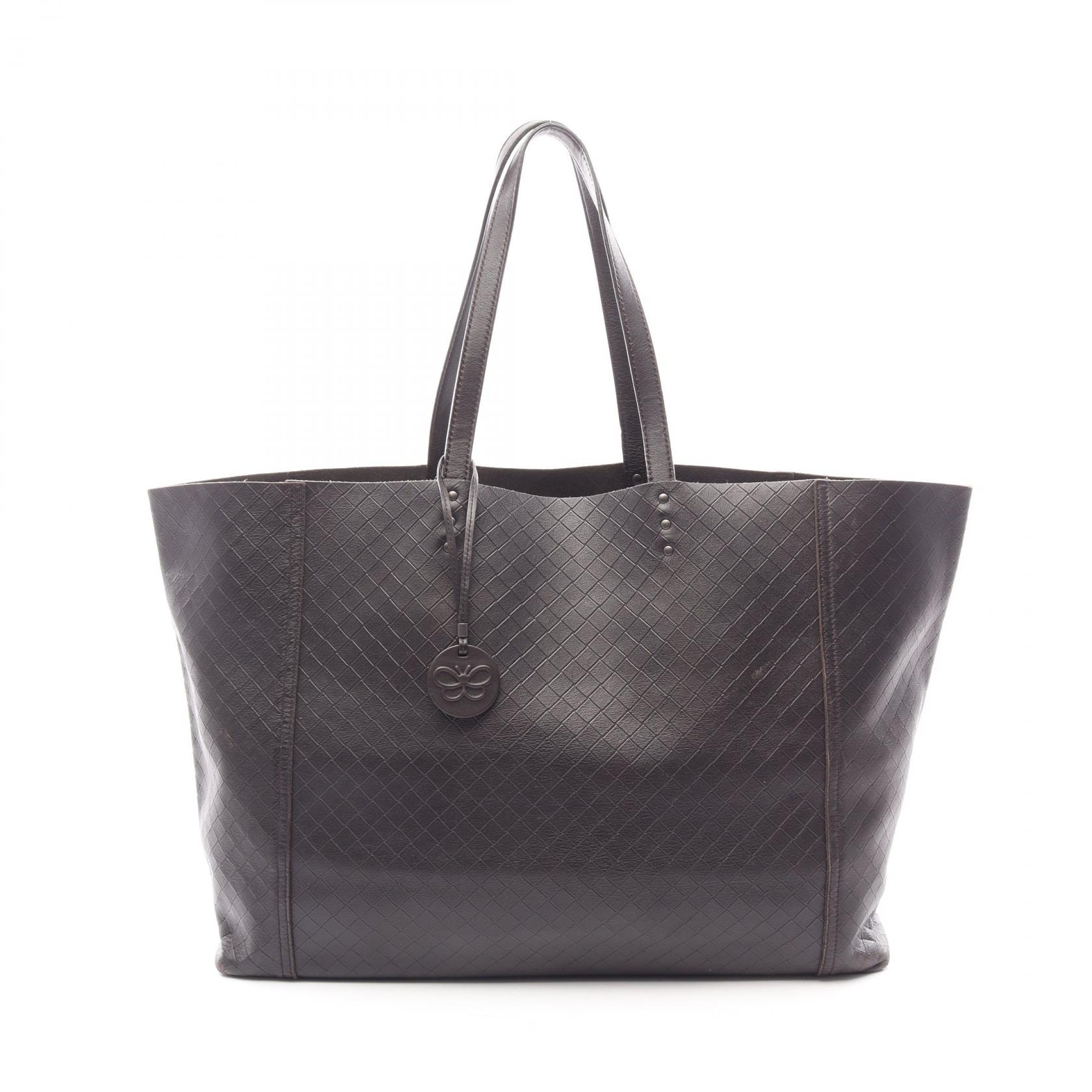 ボッテガヴェネタ BOTTEGA VENETA イントレッチオミラージュ パピヨン トート トートバッグ バッグ レザー レディース ブラウン系 【中古】