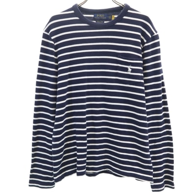 POLO RALPH LAUREN ポロラルフローレン ボーダー柄 長袖 Tシャツ M ネイビー ロンT