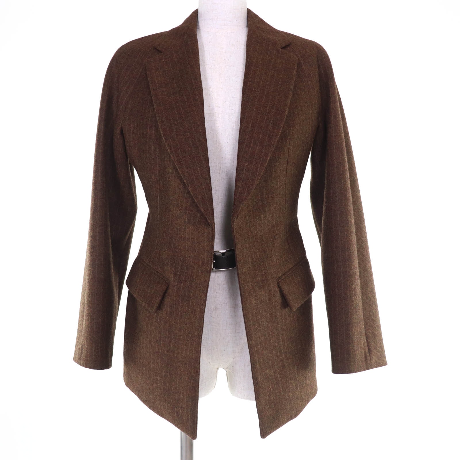 極美品 エルメス テーラードジャケット ブラウン レディース 36