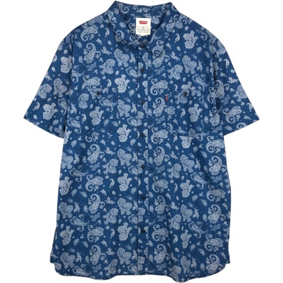 古着 リーバイス Levi's LEVI STRAUSS & CO. 総柄 ペイズリー柄 半袖 ポリコットンシャツ/eaa655893