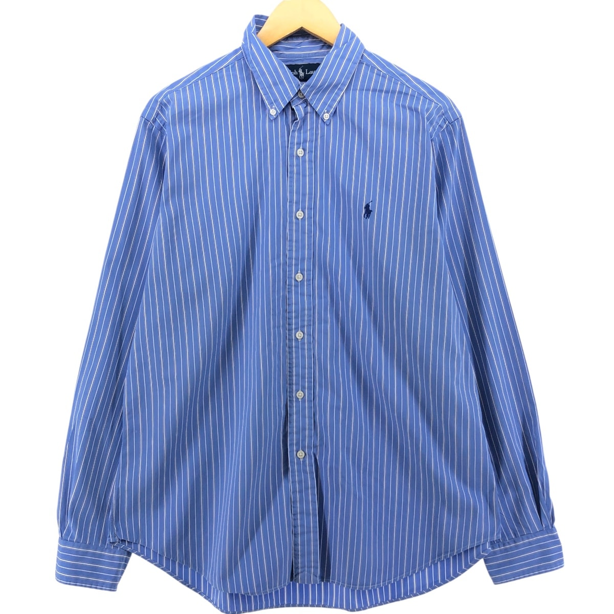 古着 ラルフローレン Ralph Lauren CLASSIC FIT クラシックフィット 長袖 ボタンダウンストライプシャツ メンズL相当/eaa540742