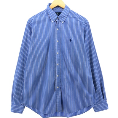 古着 ラルフローレン Ralph Lauren CLASSIC FIT クラシックフィット 長袖 ボタンダウンストライプシャツ メンズL相当/eaa540742