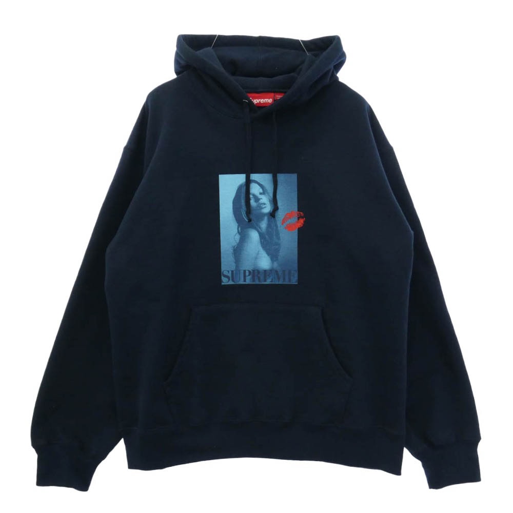 Supreme シュプリーム 24AW Kate Moss Hooded Sweatshirt ケイトモス フォトプリント フーディー プルオーバー パーカー ネイビー系 ブルー系 L【美品】【中古】