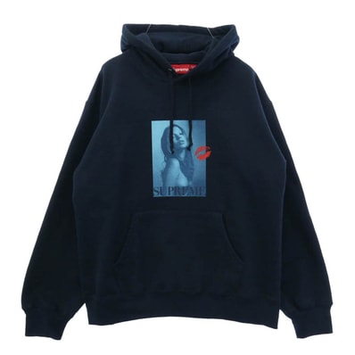 Supreme シュプリーム 24AW Kate Moss Hooded Sweatshirt ケイトモス フォトプリント フーディー プルオーバー パーカー ネイビー系 ブルー系 L【美品】【中古】