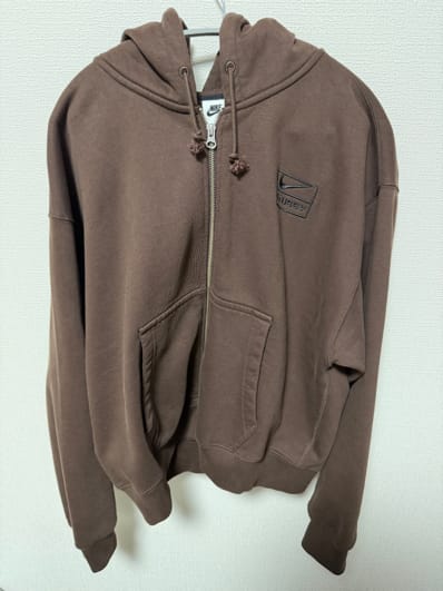 Stussy x Nike Stone Washed Fleece Zip Hoodie "Dark Cinder" (US Size) FJ9175-261