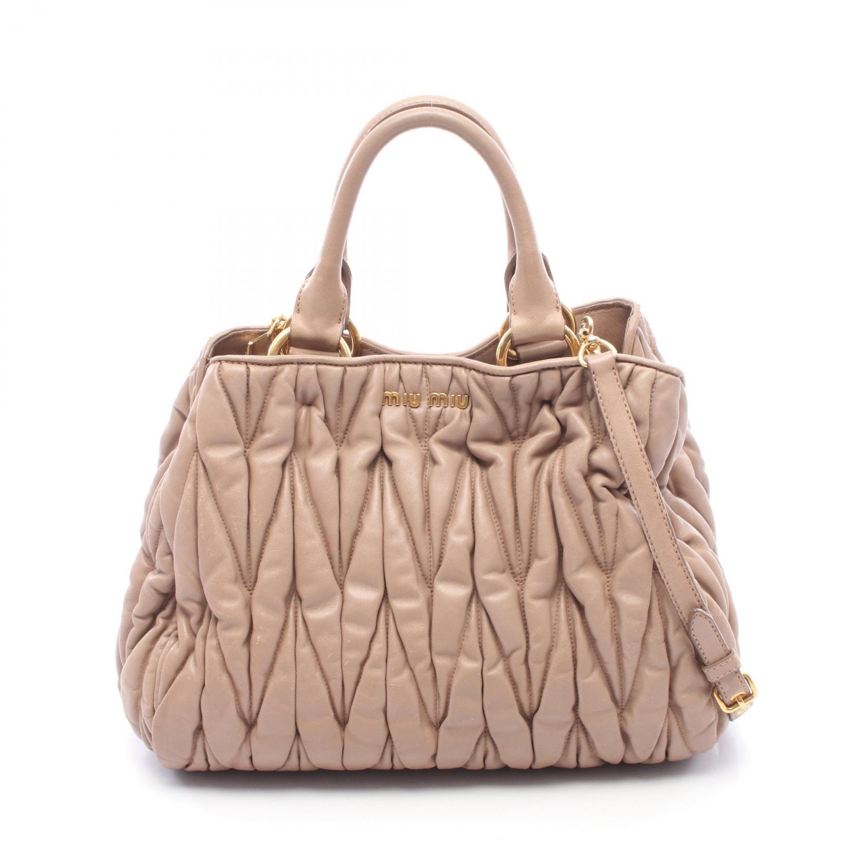 ミュウ ミュウ Miu Miu マテラッセ 2WAY ハンドバッグ バッグ レザー レディース ピンク系 【中古】