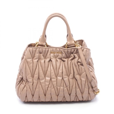 ミュウ ミュウ Miu Miu マテラッセ 2WAY ハンドバッグ バッグ レザー レディース ピンク系 【中古】