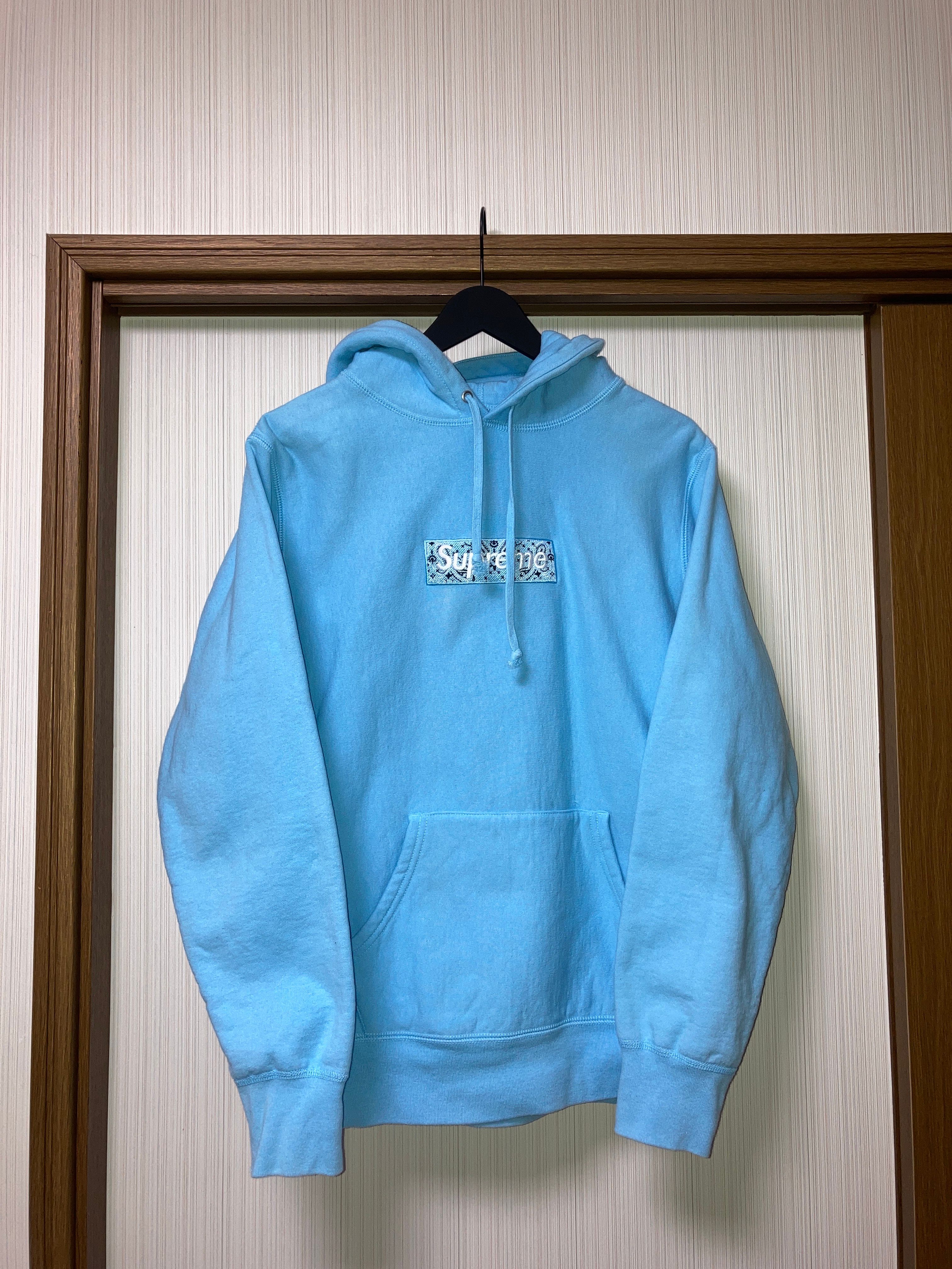 Supreme Bandana Box Logo Hooded Sweatshirt "Blue"