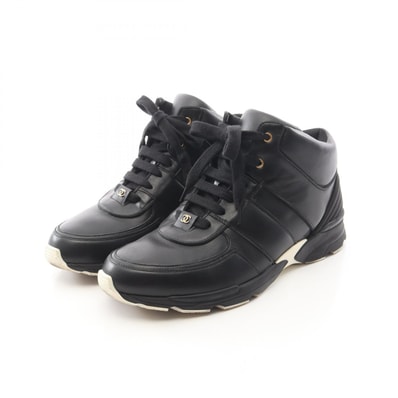 シャネル CHANEL ココマーク スニーカー 靴 レザー レディース ブラック系 G31762 【中古】
