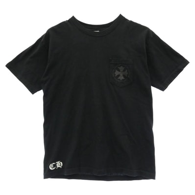 CHROME HEARTS クロムハーツ(原本無) CH PLUS CHプラスプリント クルーネック 半袖 Tシャツ カットソー ブラック系 L【中古】