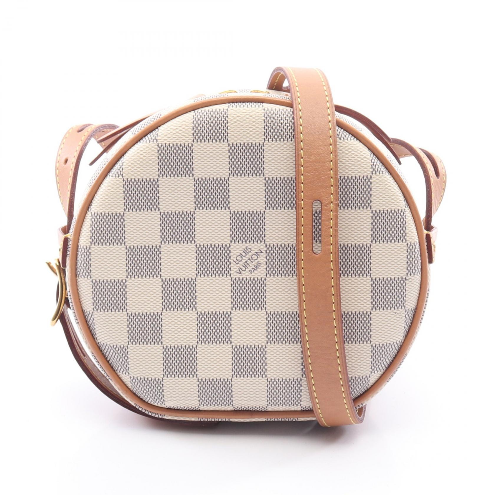 ルイ・ヴィトン LOUIS VUITTON ボワット シャポー スープルPM ダミエアズール ショルダーバッグ バッグ PVCコーティングキャンバス レザー レディース ホワイト系 N40333 【中古】
