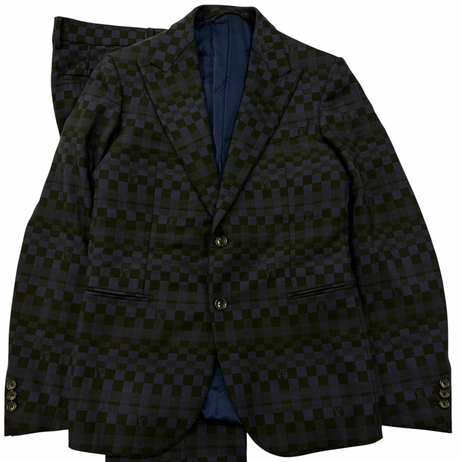 美品 ルイヴィトン スーツ パープル メンズ JKT46/PT38