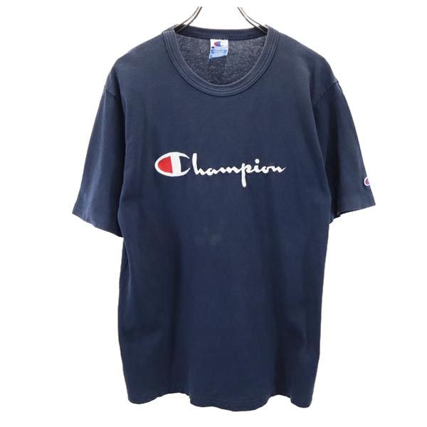 Champion チャンピオン 90s USA製 オールド デカロゴ 半袖 Tシャツ M ネイビー