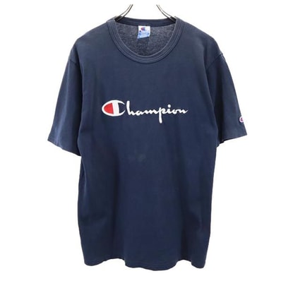 Champion チャンピオン 90s USA製 オールド デカロゴ 半袖 Tシャツ M ネイビー